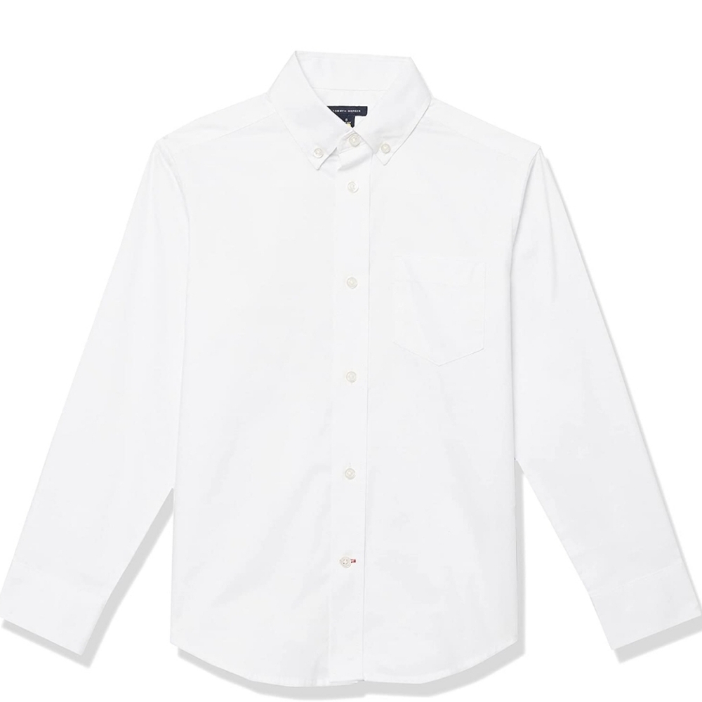 Tommy Hilfiger Boys Oxford Long Sleeve Dress Shirt, Collared Button-Down size 10